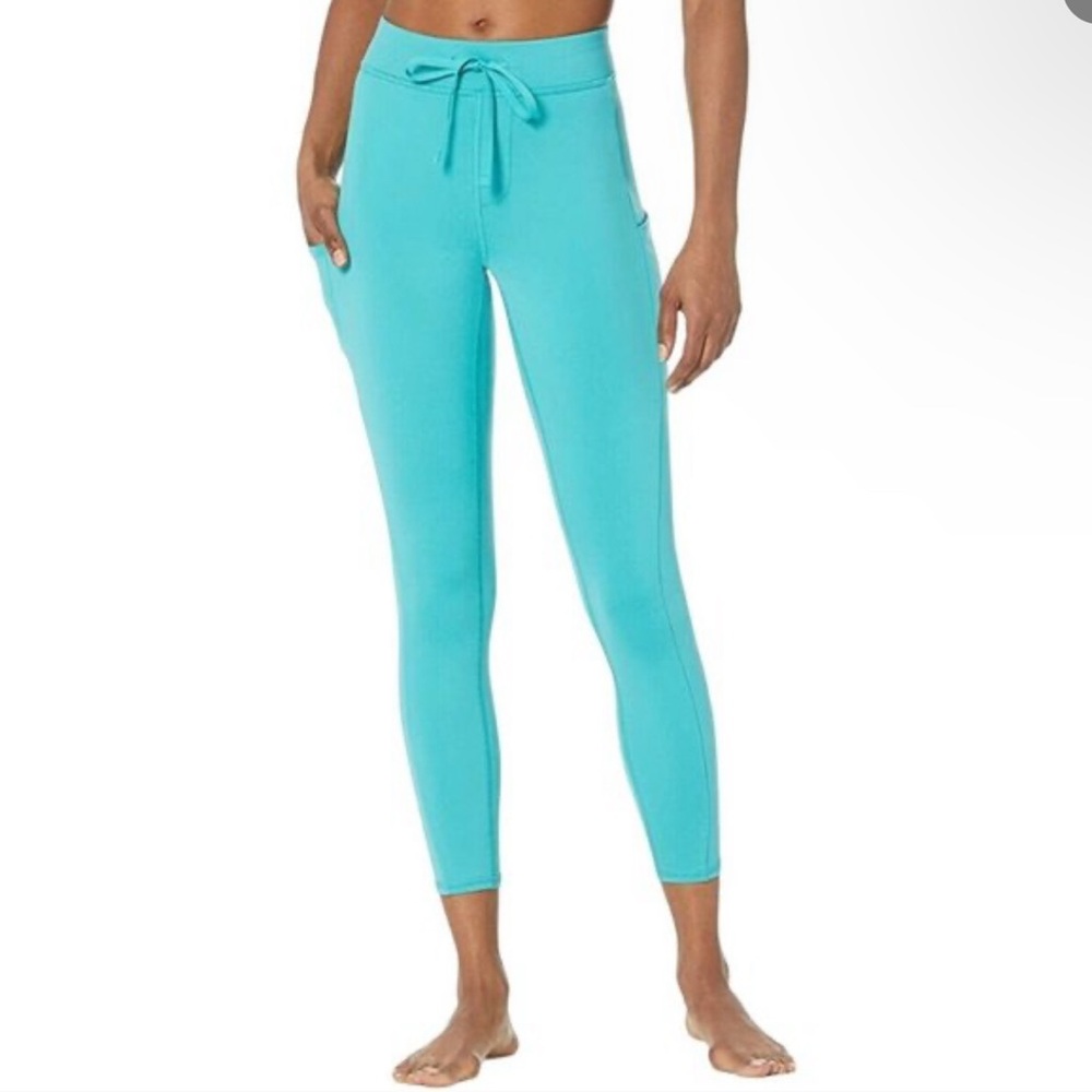TEAL ALO YOGA DRAWSTRING WAIST LEGGINGS